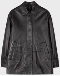 Paul Smith - Leather Swing Jacket With Button Back - Lyst