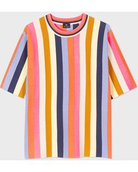 PS by Paul Smith - Multi Stripe Organic Cotton Knitted Top Multicolour - Lyst