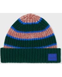 Paul Smith - Mohair-Blend Stripe Beanie Hat - Lyst