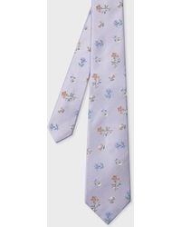 Paul Smith - Lilac Floral Silk Tie - Lyst