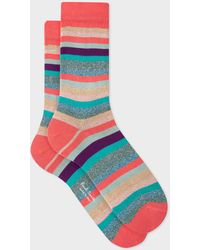 Paul Smith - Women's Multi-colour Glitter 'swirl Stripe' Socks - Lyst