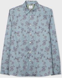 PS by Paul Smith - Light Blue Paisley Print Cotton Shirt - Lyst