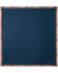 Paul Smith - Navy 'signature Stripe' Silk Pocket Square Blue - Lyst