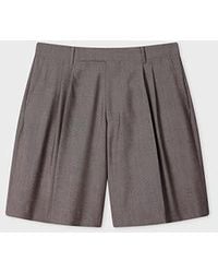 Paul Smith - Wool-Mohair Pleated Shorts - Lyst