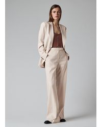 Paul Smith - Ivory Linen-Wool Wide-Leg Trousers - Lyst