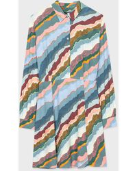 PS by Paul Smith - 'torn Stripe' Shirt Dress Multicolour - Lyst
