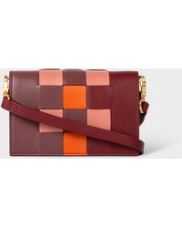 Paul Smith - Burgundy Leather 'screen Check' Tri-fold Wallet - Lyst