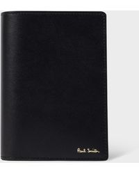 Paul Smith - Black 'signature Stripe' Interior Leather Passport Cover - Lyst