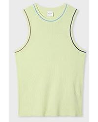 Paul Smith - Lime Wool-Silk Knitted Vest With Contrast Stitching - Lyst