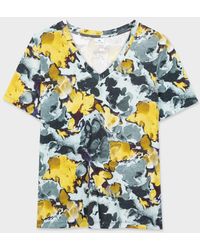 PS by Paul Smith - Blue 'marble' V Neck T-shirt - Lyst