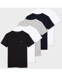 Paul Smith - Mixed Colour Cotton Logo Lounge T-shirts Five Pack - Lyst