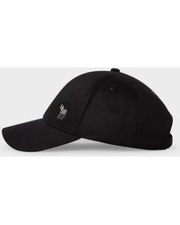 Paul Smith - Paul Smith Black Cotton Zebra Logo Baseball Cap - Lyst