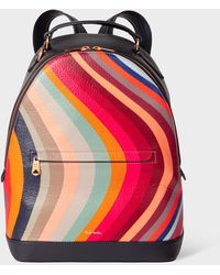 Paul Smith - Leather 'swirl' Backpack Multicolour - Lyst