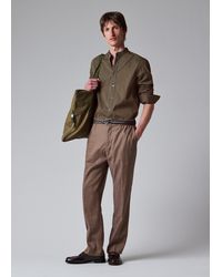 Paul Smith - And Stripe Grandad-Collar Shirt - Lyst