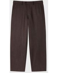 Paul Smith - Relaxed-Fit Aubergine Wool Check Trousers - Lyst