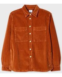 Paul Smith - Rust Corduroy Patch-Pocket Overshirt - Lyst