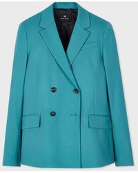 Paul Smith - Peacock Wool Double-Breasted Blazer - Lyst