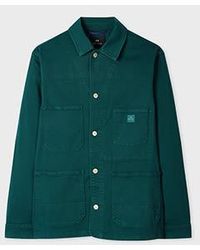 Paul Smith - Petrol Garment-Dyed Denim Work Jacket - Lyst