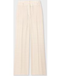 Paul Smith - Wool 'micro Check' Wide Leg Trousers Multicolour - Lyst