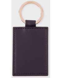 Paul Smith - Navy Calf Leather Monogrammed Keyring - Lyst