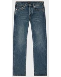 Paul Smith - Standard-Fit 11.8Oz 'Crosshatch Stretch' -Rinse Jeans - Lyst