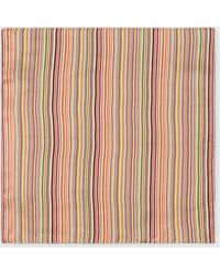Paul Smith - Signature Stripe Silk Pocket Square - Lyst