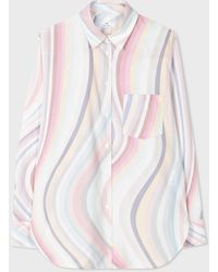 PS by Paul Smith - Faded 'swirl' Cotton Shirt Multicolour - Lyst