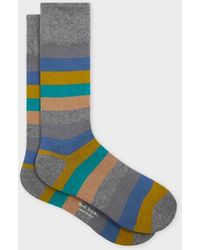 Paul Smith - Cotton-Blend Multicolour Stripe Socks - Lyst