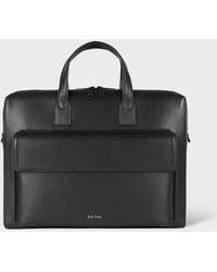 Paul Smith - Straw-Grain Embossed Leather Double Zip Folio - Lyst