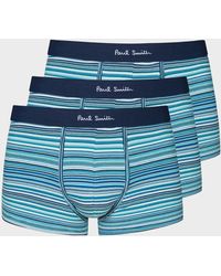 Paul Smith - Blue 'signature Stripe' Low-rise Boxer Briefs Three Pack - Lyst