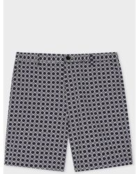 PS by Paul Smith - Navy Cross-stitch Cotton Shorts Blue - Lyst