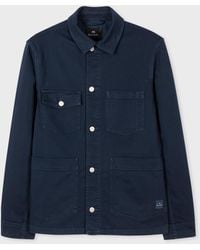 PS by Paul Smith - Navy Stretch-cotton Chore Jacket Blue - Lyst
