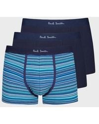 Paul Smith - 3 Pack Signature Stripe & Plain Boxers Col: 47/Bla - Lyst