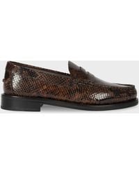 Paul Smith - Dark 'Rialto' Snake Effect Loafers - Lyst