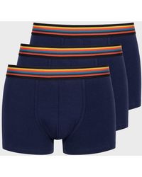 Paul Smith - Navy Low-rise 'artist Stripe' Boxer Briefs Three Pack Blue - Lyst