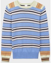 Paul Smith - Mix-up Stripe Cotton-blend Sweater Blue - Lyst