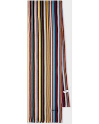 Paul Smith - Merino Wool 'signature Stripe' Scarf Multicolour - Lyst