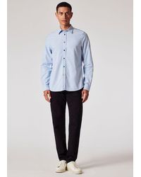 Paul Smith - Tailored-Fit Sky Organic-Cotton Multicolour Button Oxford Shirt - Lyst