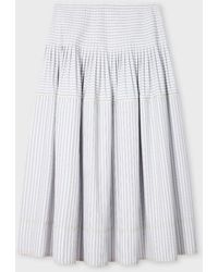 Paul Smith - Cotton-Blend Stripe Skirt - Lyst