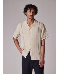 Paul Smith - Linen Short-Sleeve Blanket-Stitch Shirt - Lyst