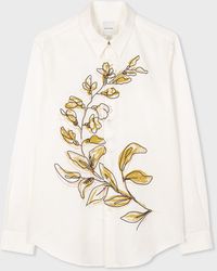 Paul Smith - Ecru Embroidered 'laurel' Cotton-blend Shirt White - Lyst