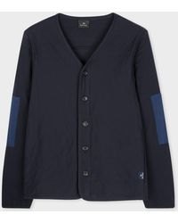 PS by Paul Smith - Navy Stretch-cotton Quilted Jacket Blue - Lyst