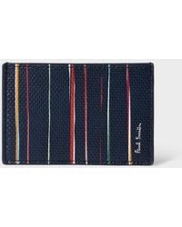 Paul Smith - Leather 'Signature Stripe' Pinstripe Credit Card Holder - Lyst