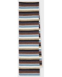 Paul Smith - Colour Block Stripe Lambswool Scarf - Lyst