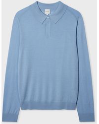 Paul Smith - Light Merino Wool Knitted Long-Sleeve Polo Shirt - Lyst