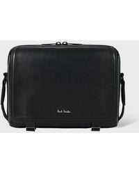 Paul Smith - Straw-Grain Embossed Leather Messenger Bag - Lyst