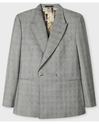Paul Smith - Check Wool Double-Breasted Blazer - Lyst