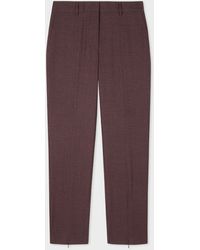 Paul Smith - Slim-fit Burgundy Micro Check Wool Trousers Red - Lyst