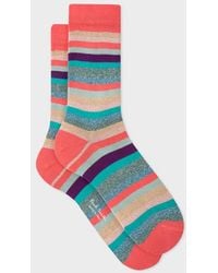 Paul Smith - Women's Multi-colour Glitter 'swirl Stripe' Socks - Lyst