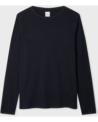 Paul Smith - Cotton-Linen Ribbed Longsleeve T-Shirt - Lyst